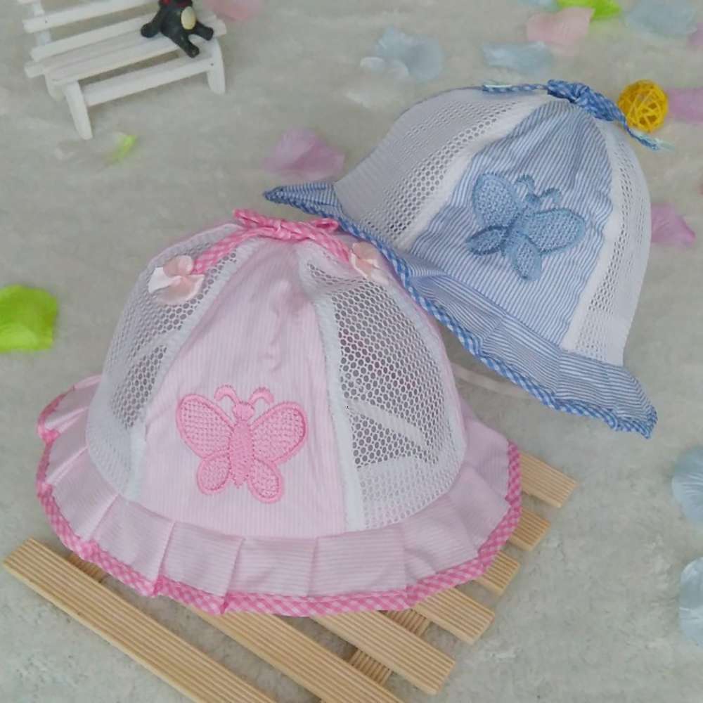 

Summer mesh bow children's hat girl baby princess basin sun spring summer, Yellow