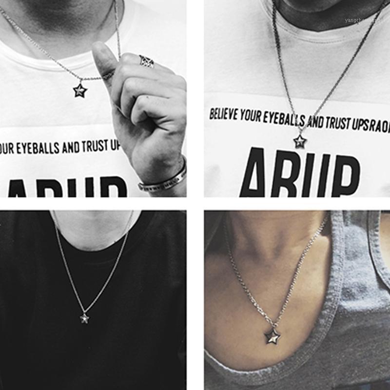 

Star Necklace Female Pentagram Couple Simple Retro Men And Women Pendant Male Accessories Hip Hop Silver Chains