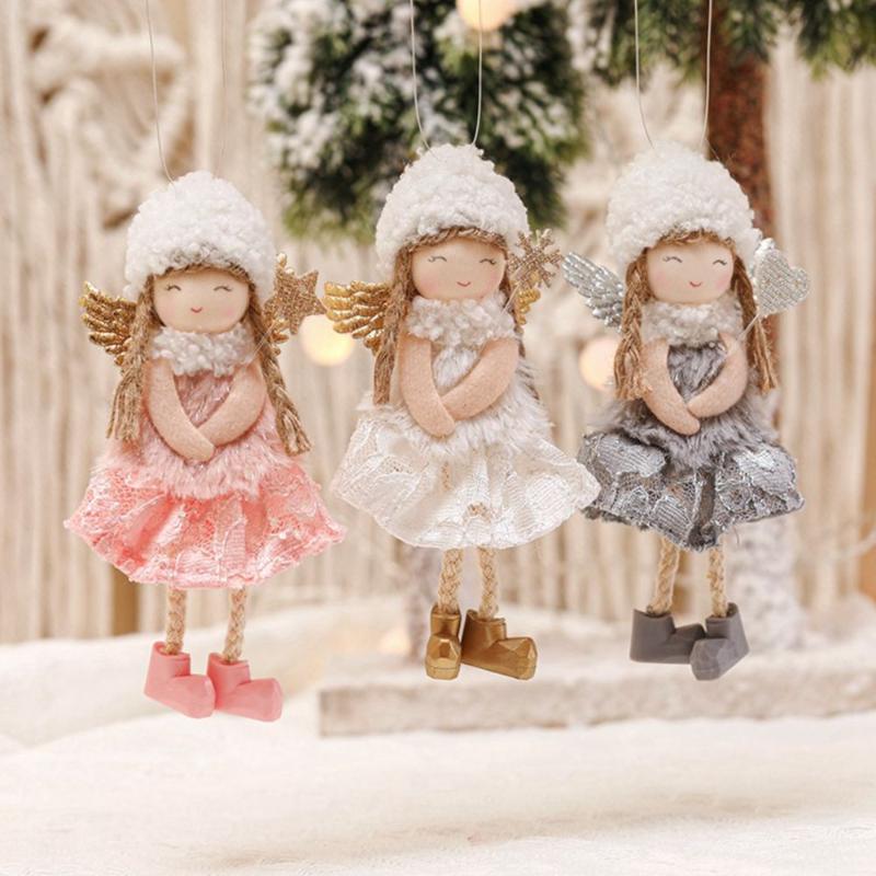 

Christmas Decorations Angel Girl Doll Tree Pendant Year Xmas Gift Toy Handmade Crafts Party Decor