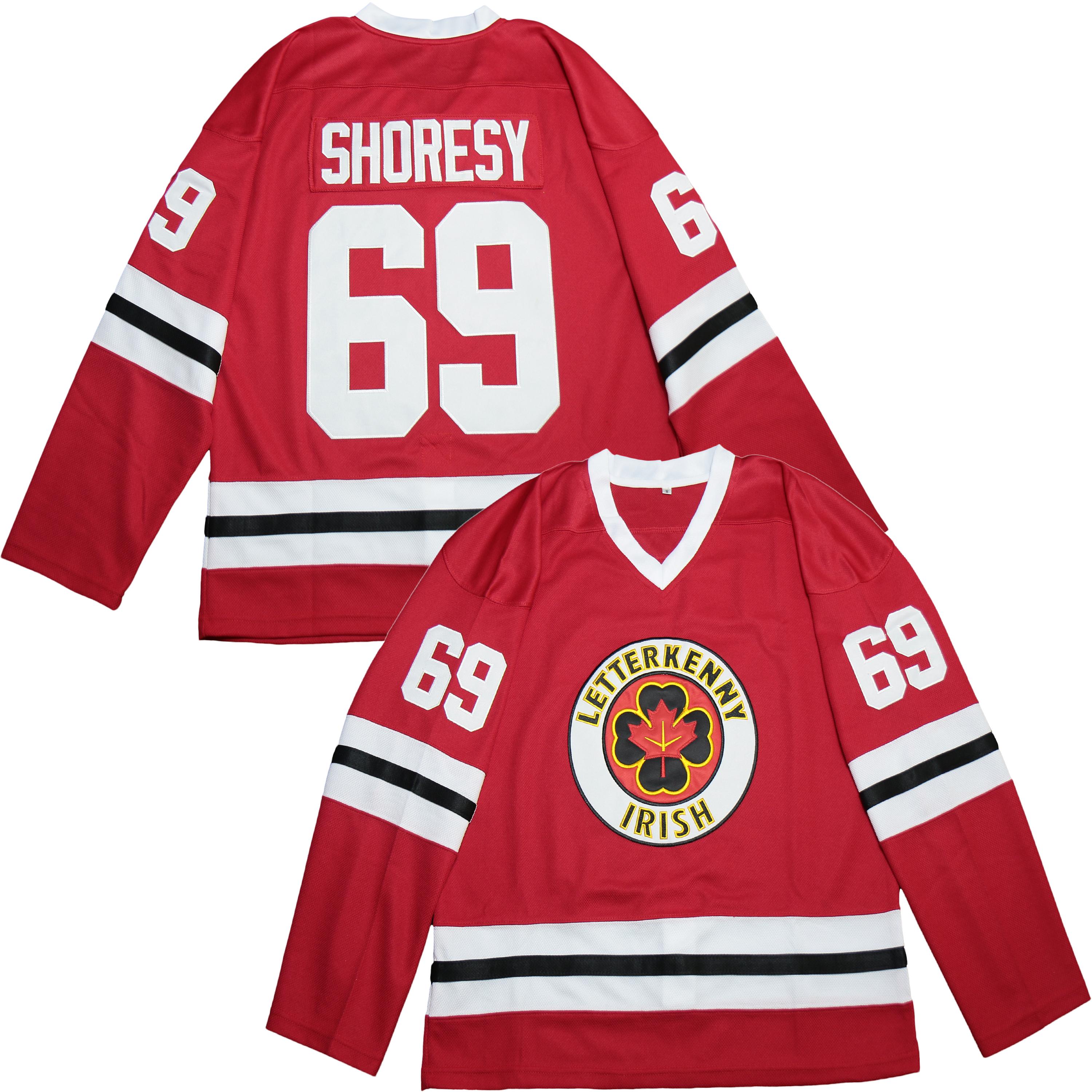 

Moive Ice Hockey TV Series Letterkenny Irish Jersey 69 Shoresy Jerseys Summer Christmas College Embroidery Stitched Team Red High Quality