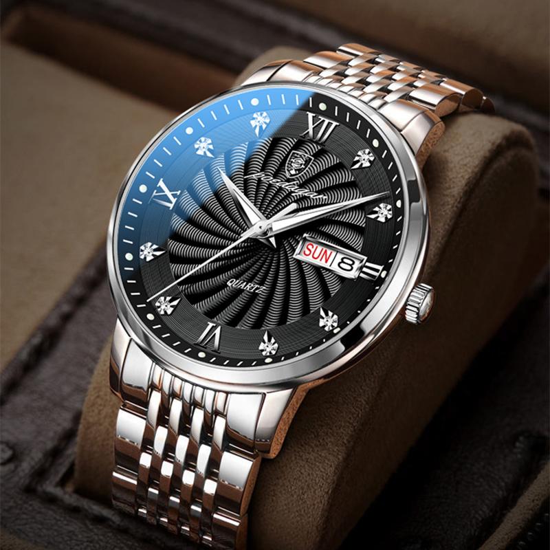 

Wristwatches Luxury Watches Mens Business Waterproof Quartz Wrist Watch Stainless Steel Dial Casual Sport Male Clock Relogio Masculino, Silver