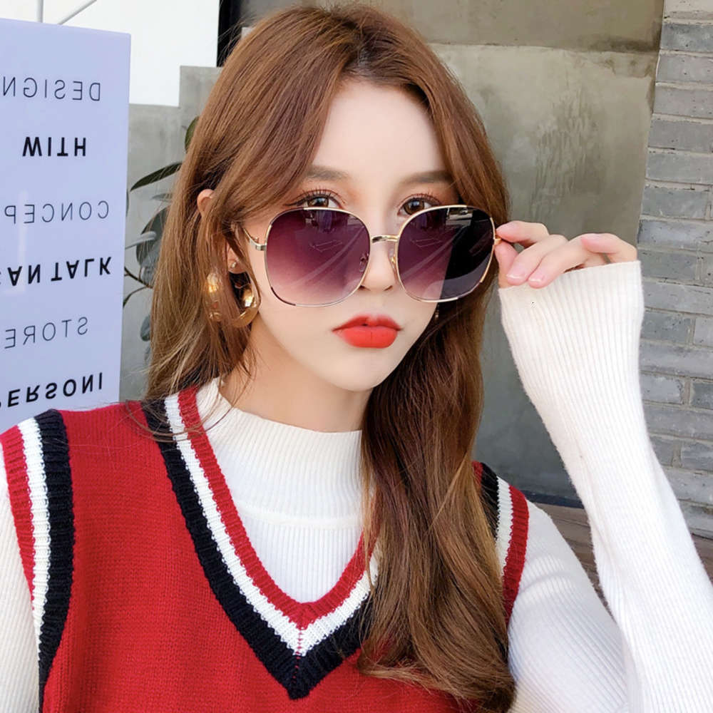 

Fashion Square large frame sunglasses for men and women lovers metal Street glasses trendy sun visors, White;black