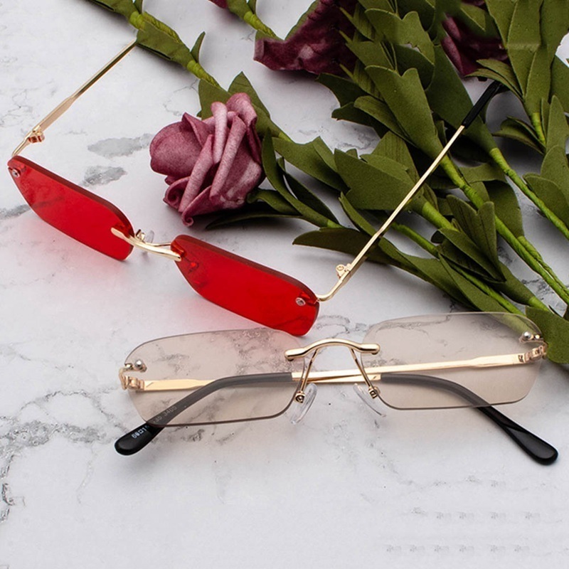 

Small rectangle sunglasses Women Random square Sun glasses For women 2020 Summer style Female NV400 Red Glasses wholesale, White;black