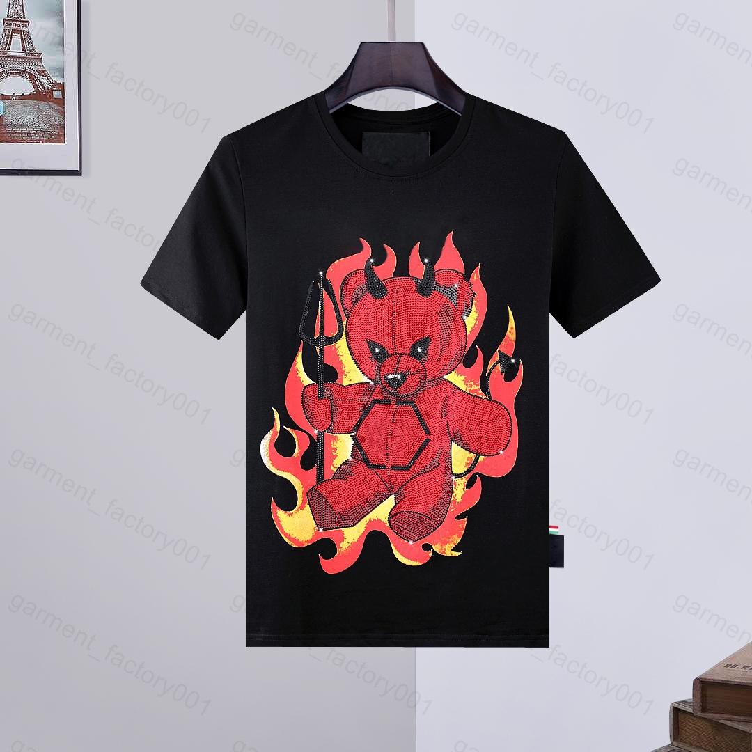 

Phillip Plain Men designer PP Skull Diamond t shirt Short sleeve Dollar Brown bear Brand tee O-Neck high Quality Skulls TShirt tees tops 08, White