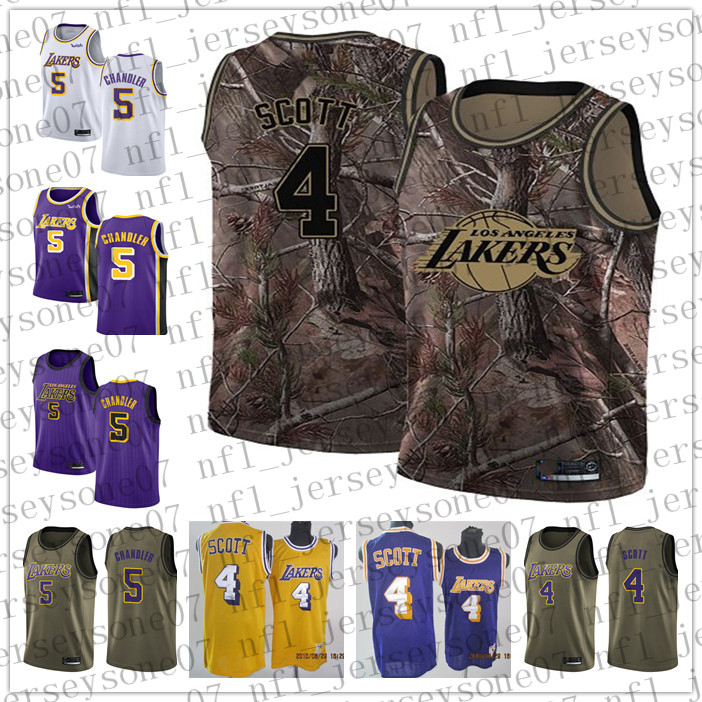 

Custom Los Angeles Mens women youth Lakerss 4 Byron Scott 5 Robert Horry white purple black Throwback Basketball jersey