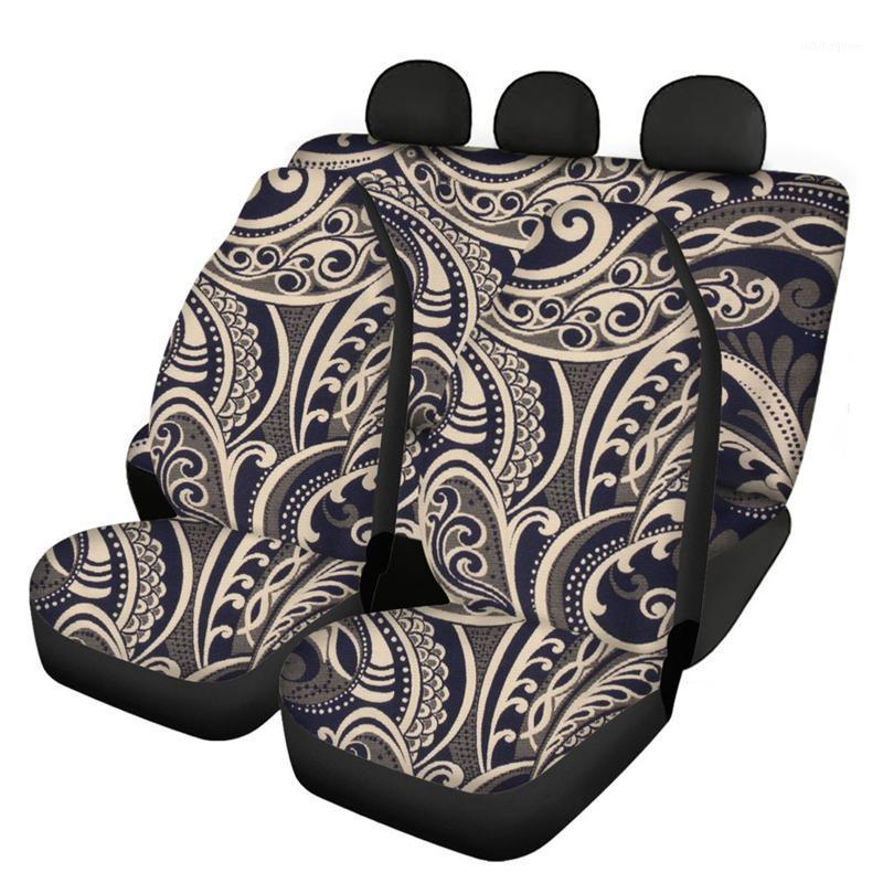 

Ethnic Style Seat Protector Case For Auto Adjustable Dustproof Black Floral Car Interior Cushion Pads Comfortable Chair Covers