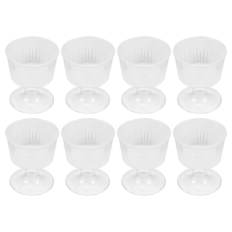 

Disposable Cups & Straws 1 Set 20 Pcs 120ml Champagne Ice Cream Pudding Mousse (Transparent)