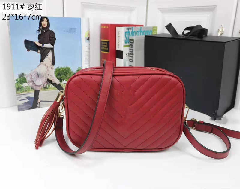 

Top Quality 5colors Famous brand women designer Shoulder bag leather chain bag Cross body Pure color womens handbag crossbody bag purse