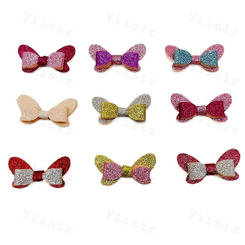 

Sewing Notions 1.77" Felt Glitter Bows patches,Jewelry Accessory Appliques, Craft Supply for Party Birthday Baby Showers Table Decals