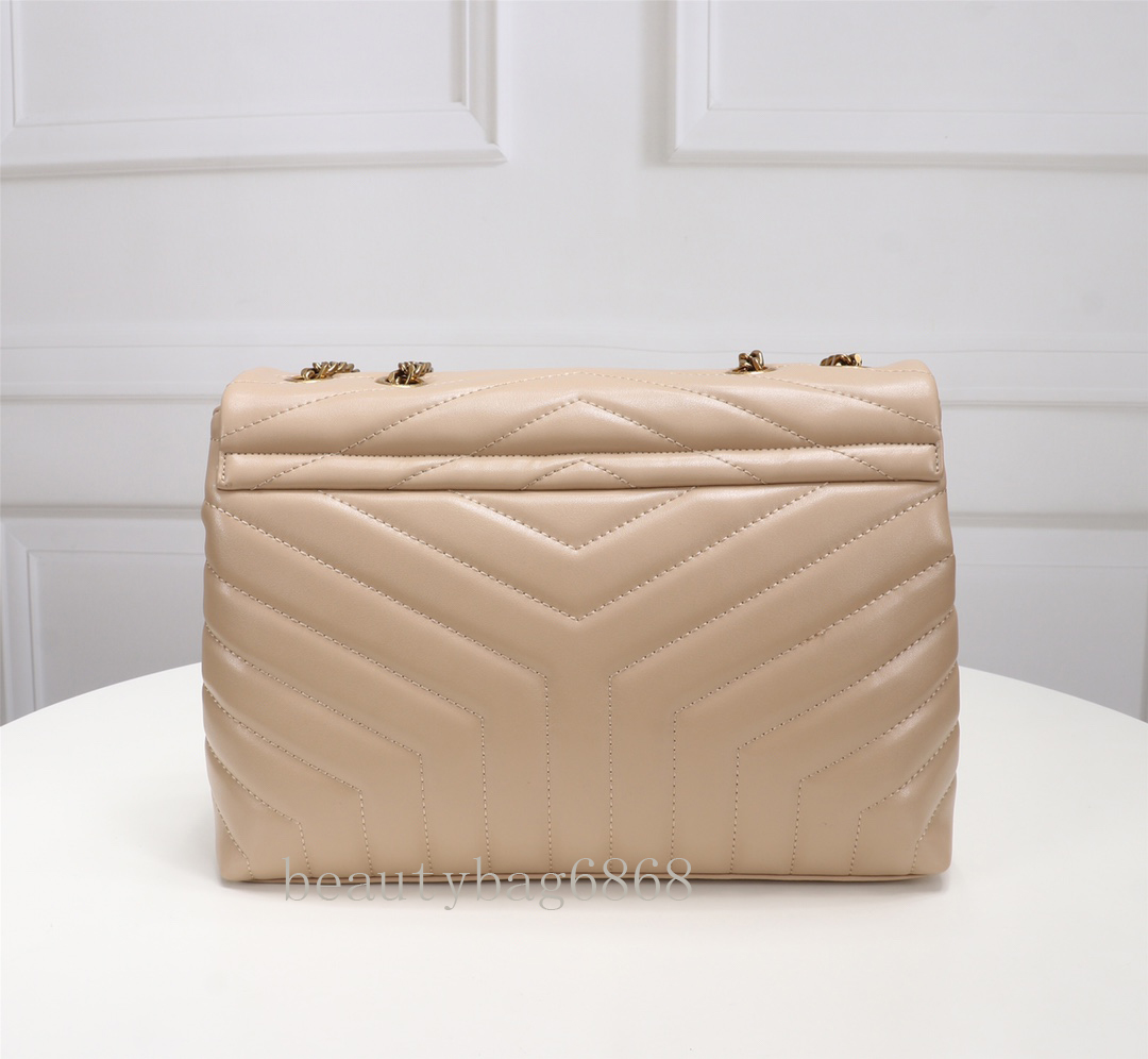 

TOP QUALITY LOULOU FASHION WOMEN luxurys designers bags real leather Handbags messenger crossbody chain shoulder bag Tote, Sheepskin black chain