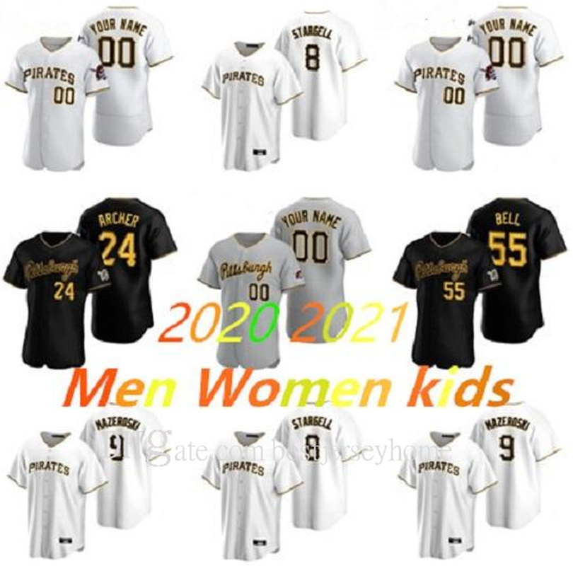 

2020 New Pittsburg pirates Pirate Archer Corey Dickerson Josh Bell Cole Tucker Jameson Taillon Jung Honus Wagner Clemente baseball Jersey, Colour 10