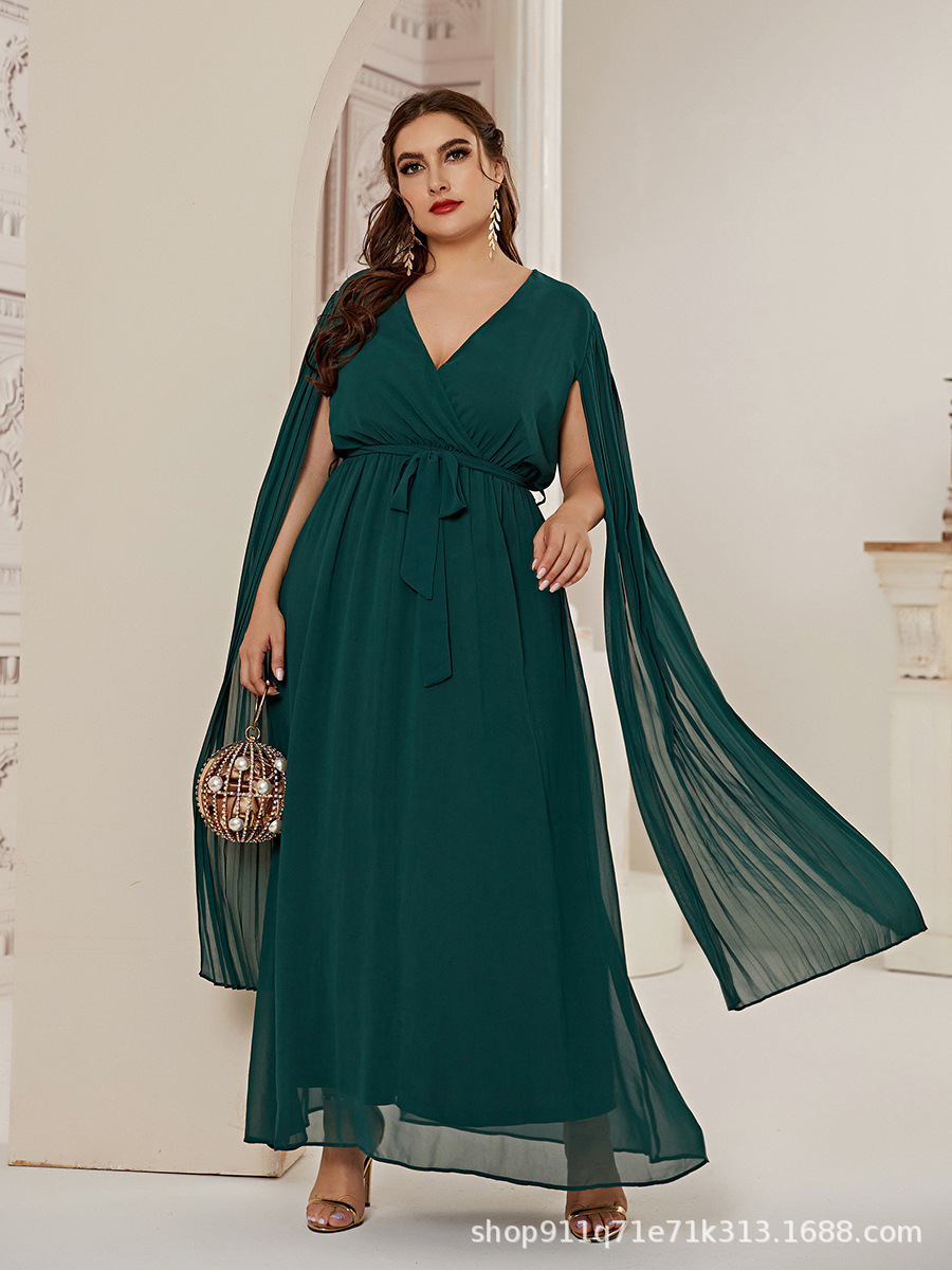 

Eid Turkey Muslim Cape Dress Women Kaftan Jubah Lace-up V Ne Robe Abaya Party Hijab Vestidos Islamic Clothing Arabic Mulsuman