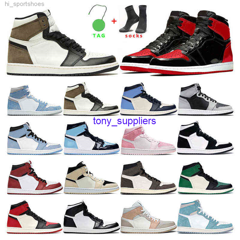 

2022 mens basketball shoes 1s womens Hyper Royal shadow 2.0 University Blue Bred Patent Dark Barely Orange Green men trainer sport sneakers, 26