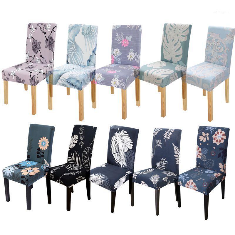 

Spandex Stretch Chair Cover Flower Printed Removable Elastic Slipcovers Covers For Wedding Banquet El Restaurant