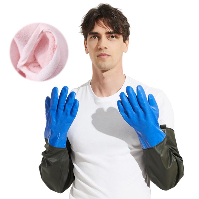 

Sports Gloves Thicken Waterproof Rubber Wear-Resistant Fishing Anti-Slip Farm Work Reusable, Black