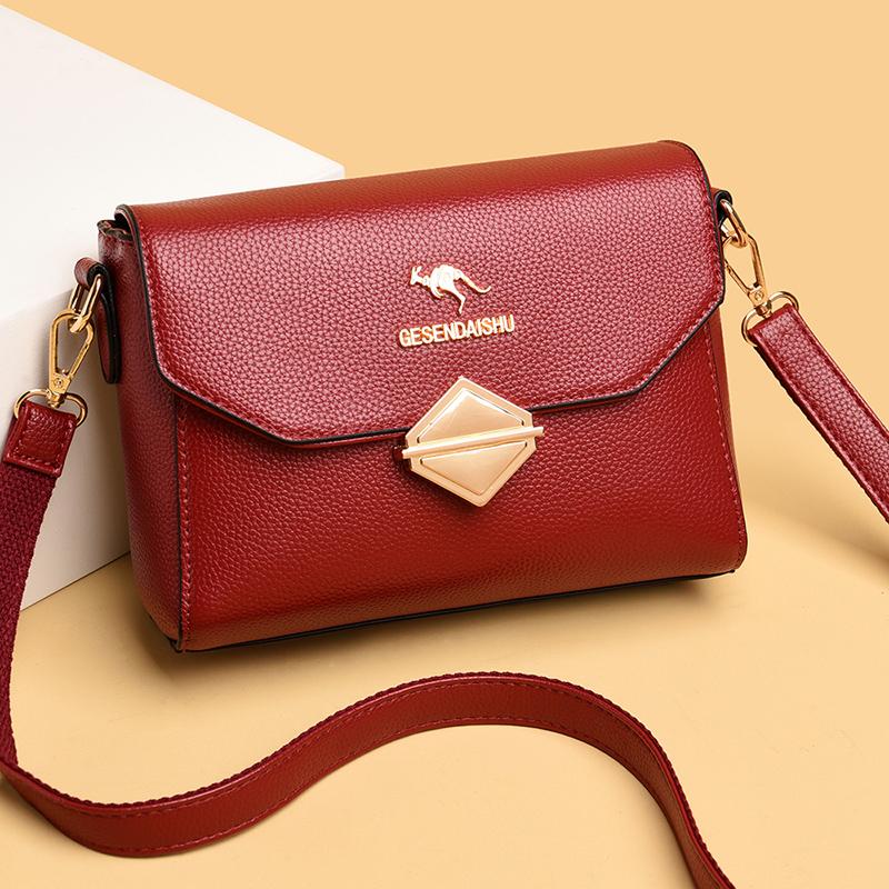 

Evening Bags Luxury Pu Leather Shoulder Handbags For Women 2021 Fashion Metal Lock Crossbody Bag Elegant Small Flap Female Messenger