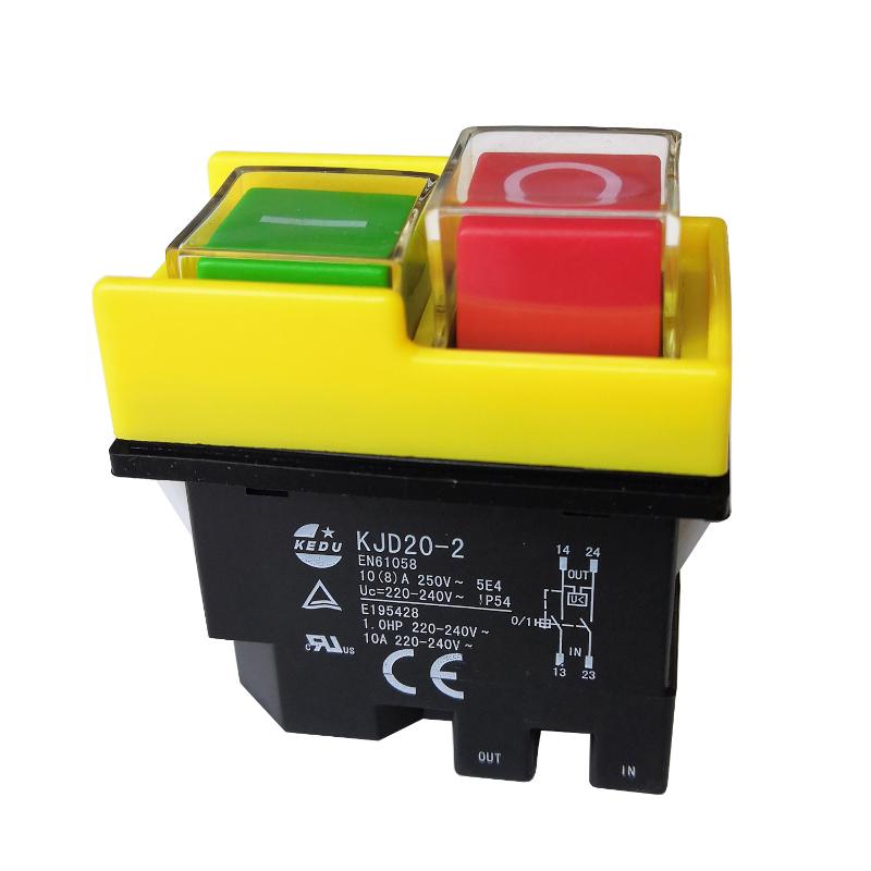 

Smart Home Control KEDU KJD20-2 120V 220V 4Pin 3/4HP Waterproof Electromagnetic Pushbutton Switches Power On Off Push Button Switch For Tool