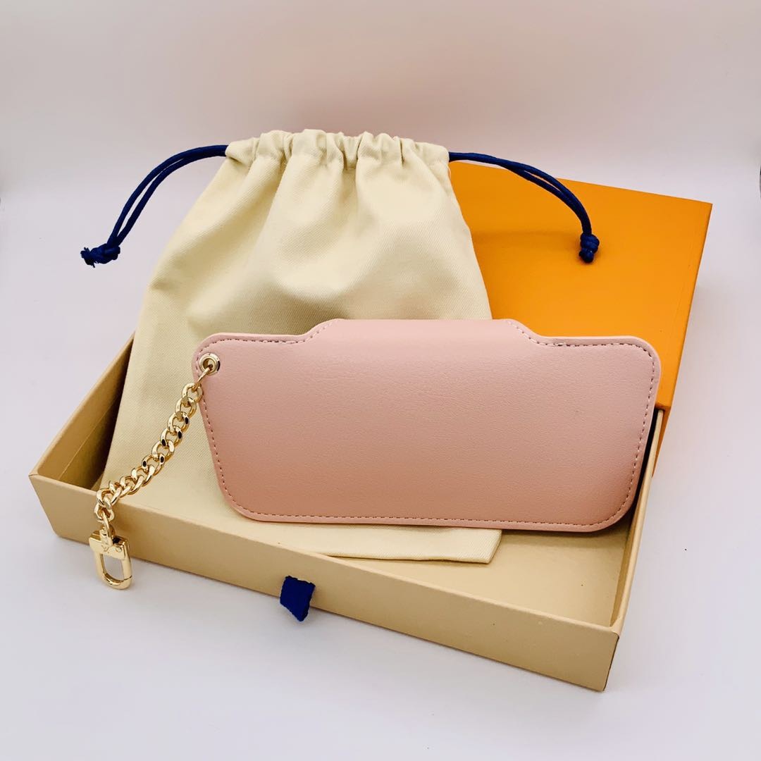 

Luxury Sunglasses Bag brand unisex Men Women Keather Key Ring Bule Pink Eyeglasses With Box