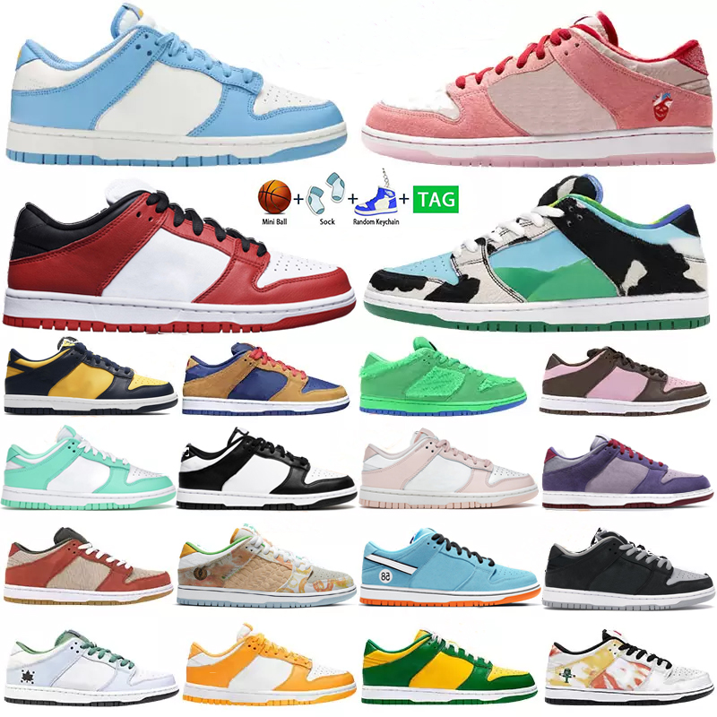 

Chunky Low Casual running shoes men women Black White UNC Coast university bule Chicago Photon Dust Valentines Day Green Red bear trainer sneakers, #1
