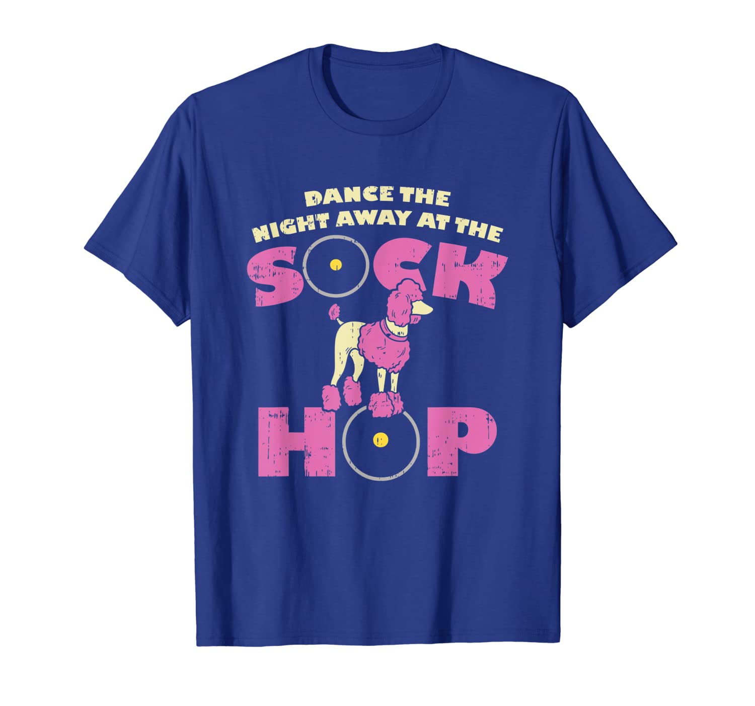 

sock hop party attire 50s pink poodle t-shirt, White;black