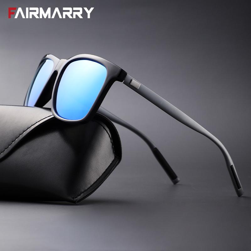 

Sunglasses Fairmarry Minimalism Unisex Polarized For Men Classic Coated Men's Sun Glasses Aluminum Legs Rectangle Eyewear UV400