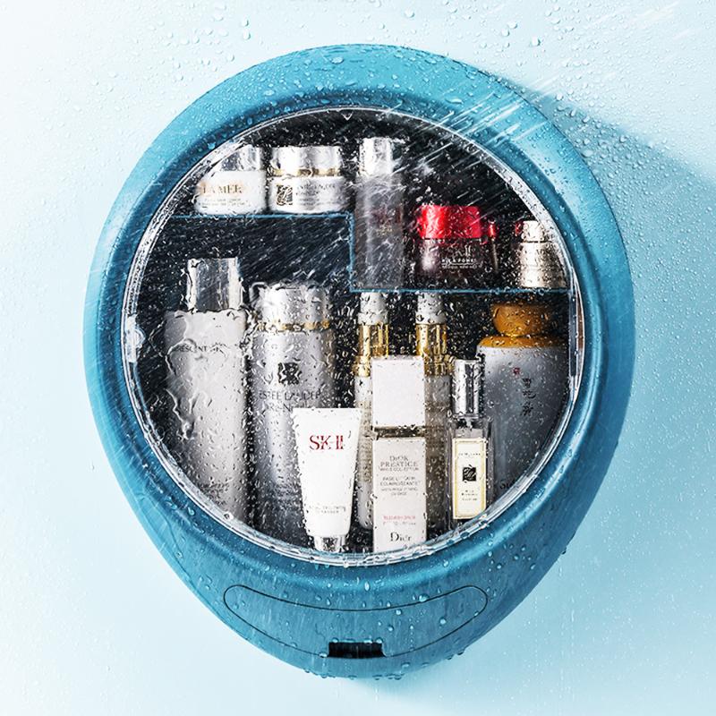

Storage Boxes & Bins Nordic Wall-Mounted Makeup Organizer Box Cosmetics Jewelry Nail Polish Rangement Case Bathroom Dressing Rack