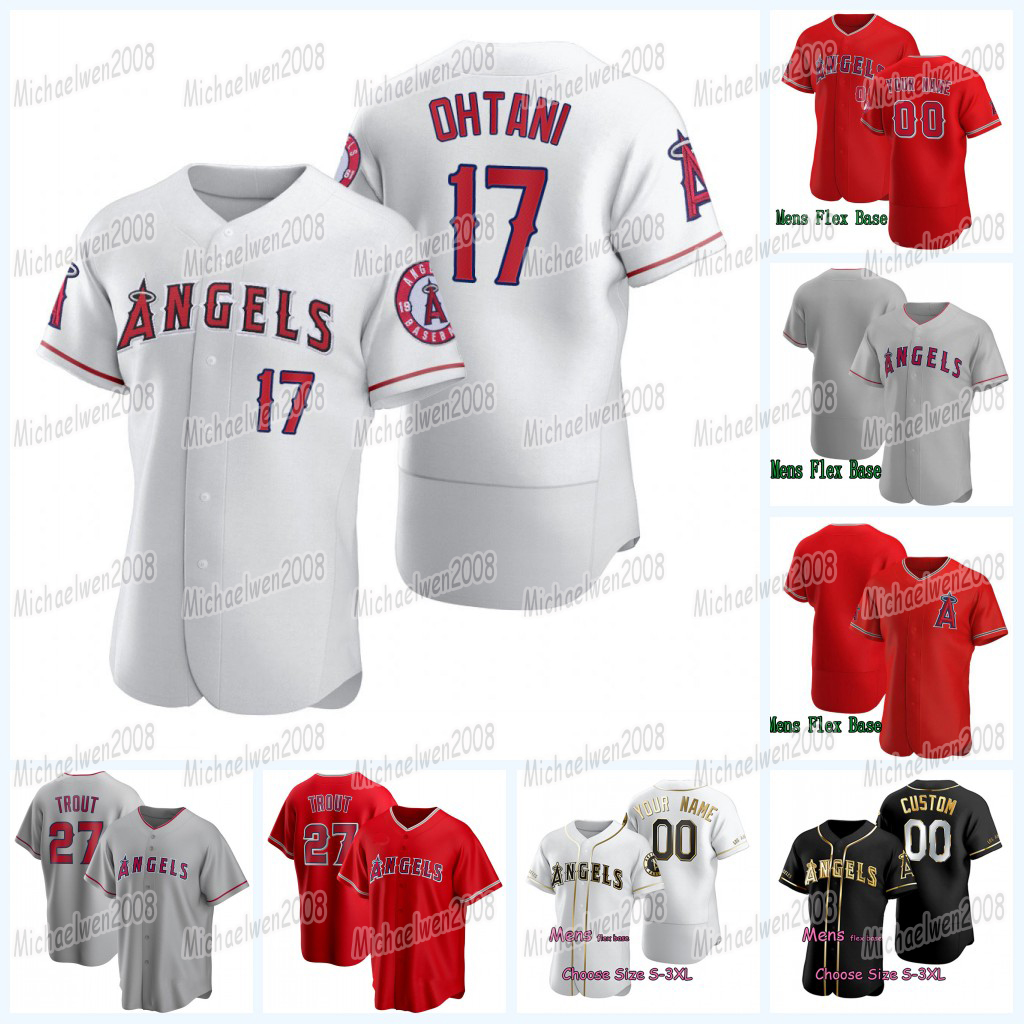 

17 Shohei Ohtani 2021 jersey 27 Mike Trout Justin Upton Scott Schebler Jared Walsh Jose Rojas Jose Iglesias Albert Pujols Kurt Suzuki Ben Rowen Guerra Steve Cishek, Men cool base
