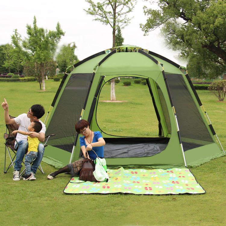 

Family Tent Hiking 5-8 Person Automatic Canopy Pyramid Double Layer Aluminum Pole Beach Party Tourist Camping Tents And Shelters