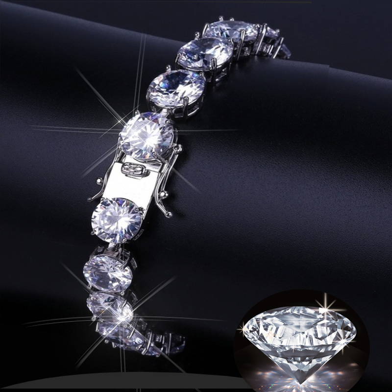 

6mm Bridal Crystal Rhinestone Bracelet Women Wedding Accessories Silver Chain Chokers Jewelry Collier Femme Hip Hop Jewelry, Black