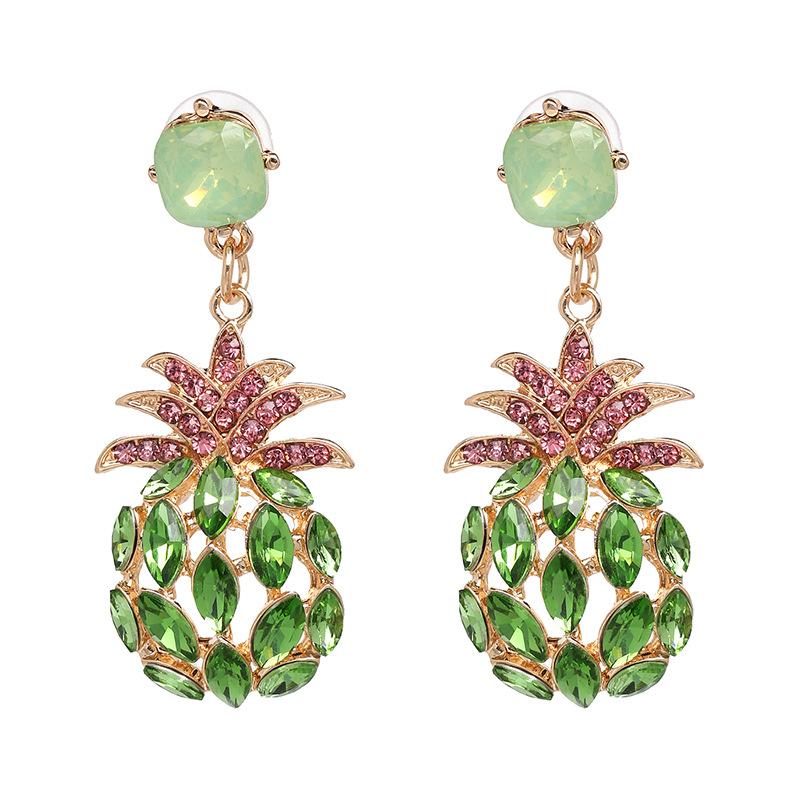 

Dangle & Chandelier Fashion Fruit Pineapple Drop Earring For Women Trendy Rhinestone Crystal Pendientes Aretes De Mujer Modernos 2021 Jewell