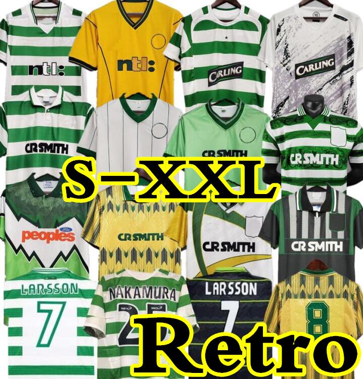 

1995 1998 1999 Celtic retro soccer jersey 01 03 07 08 84 86 95 96 97 98 99 football shirts LARSSON Sutton NAKAMURA KEANE black Sutton 2005 06 1989 91, 94-96