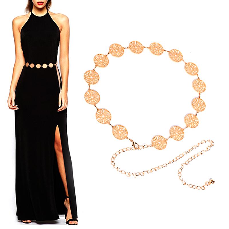 

Belts Retro Punk Luxury Designer Metal Belt For Women Fringe Waist Dress Ladies Brand Tassel Chain Female, Silver