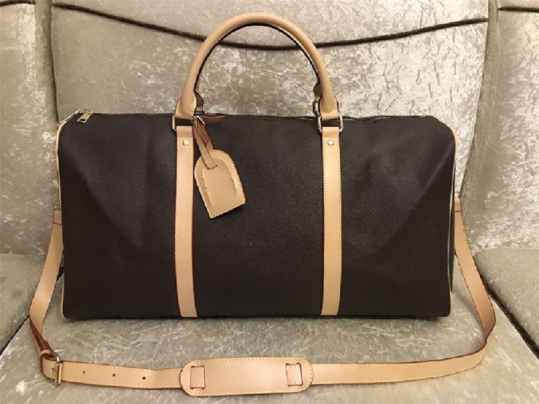 

Men duffle bags womens leather luggage Luxury Designer handbags large capacity sport travel satchel bag 55CM totes, Black plaid