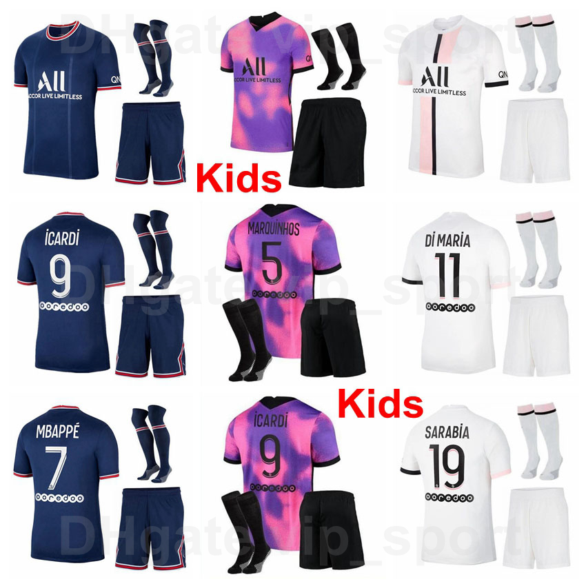 

Kids Club Team Youth MBAPPE Jersey Socks MESSI Set Soccer ICARDI DI MARIA VERRATTI DRAXLER SARABIA KEAN MARQUINHOS KEHRER GUEYE DAGBA Football Shirt Kits BA LI, Kids navy blue