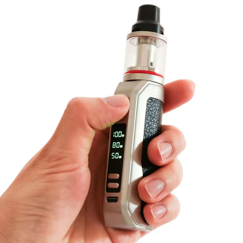 

MK7 100W Vape Mod Electronic Cigarette Starter Kits 2200mAh Box Mods Battery ecigs 2ml Tank smoke vaporizer OLED Screen 510 thread E- Cigarettes With Leather Surface, Blue