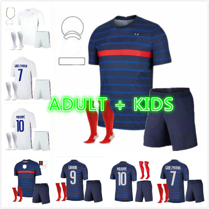 

adult kits 2021 BENZEMA MBAPPE GRIEZMANN soccer jersey POGBA Maillots de football shirt 20 21 maillot foot KANTE PAVARD hommes enfant Men + kids kit, Black;yellow