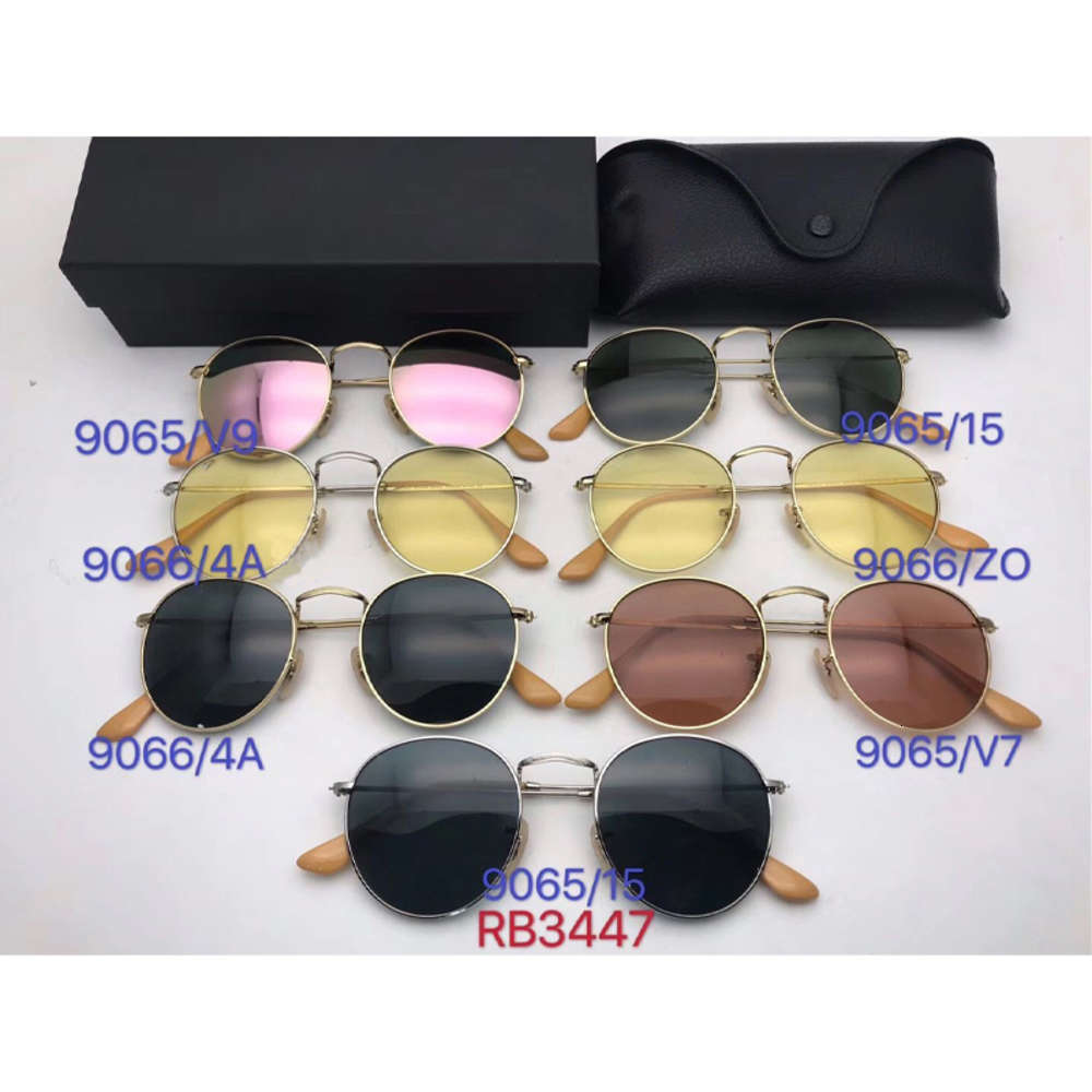 

Brand New d Sunglass Round Metal RB3447 fashion sunglass newt 2021, White;black