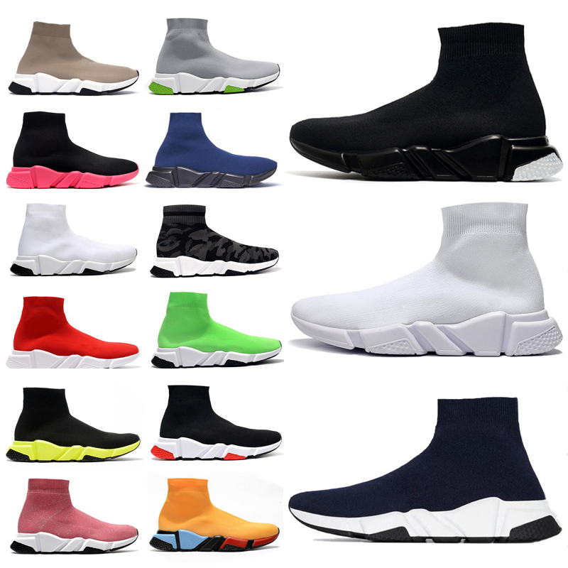 

[with box]2021 designer man women speed trainer 2.0 2 sock boots socks boot casual shoes womens runners runner sneakers 36-45 vdB7#, Need socks [3 pair]