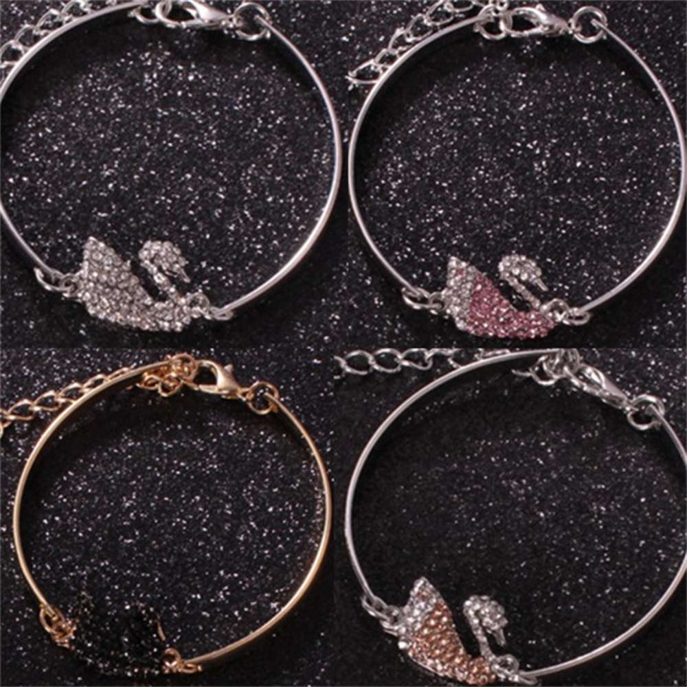 

Hand catenary E060 Fashion Bracelet Swan BRACELET HANDMADE full diamond Korean women's bracelet Jewelry, Black