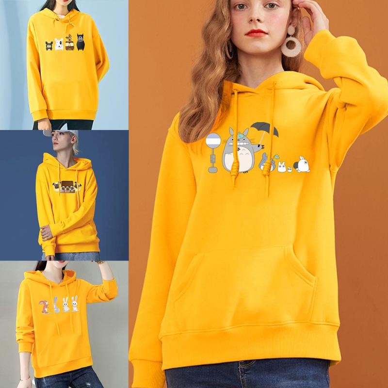 

Men's Hoodies & Sweatshirts Hoodie Women Loose All-match Pullover Harajuku Tracksui Cartoon Print Hooded Streetwear Casual Fashion Clothes, Black