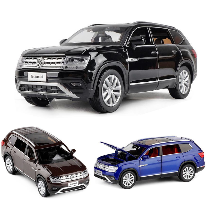 

132 Volkswagen-Teramont Car Model Alloy Car Die Cast Toy Car Model six open Pull Back Childrens Toy Collectibles