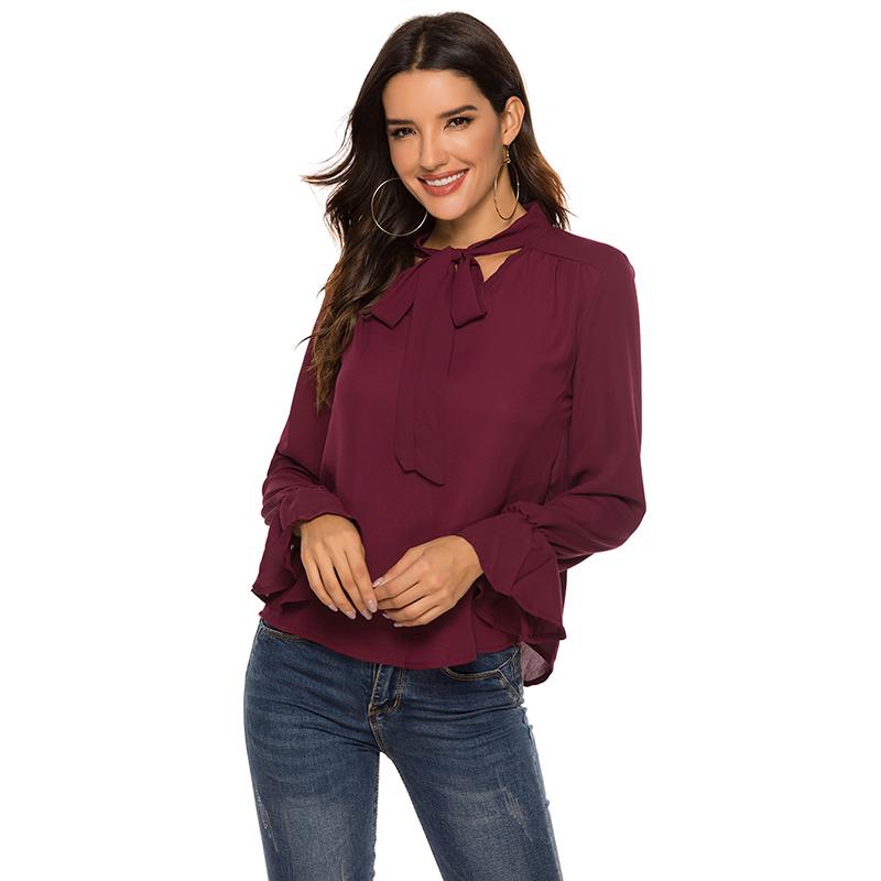

Women' Blouses & Shirts White Shirt Women Long Sleeve Blouse Korean Style Woman Clothes Femme Womens Tops Fashion 2021 Summer, Blue
