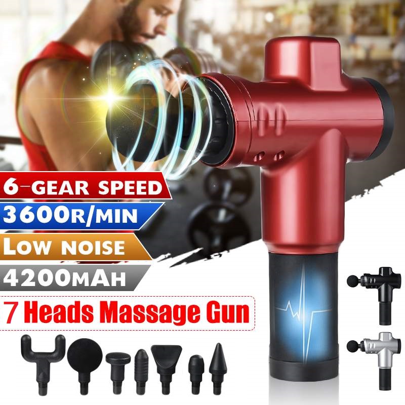 

7 Head Fitness Massage Gun Deep Muscle Massager Body Neck Massage Exercising Slimming Muscle Pain Relief Relaxation 4200mAh
