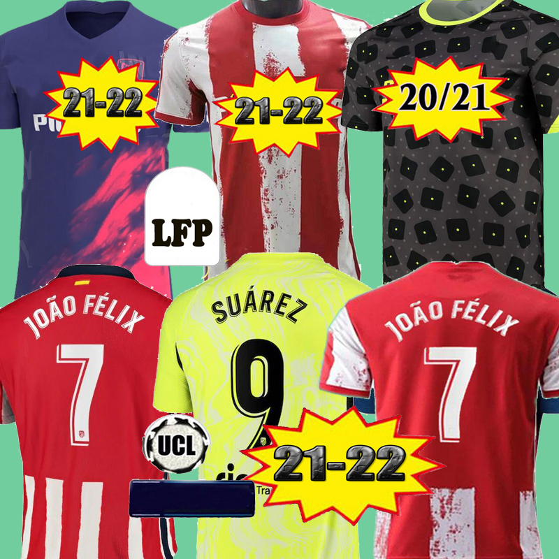 

21 22 JOÃO FÉLIX Atletico Soccer Jerseys de Madrid pre match training shirts 2021 2022 Suarez CORREA KOKE Dembélé Carrasco M.LLORENTE Men Kids Kit football jersey, Kids third