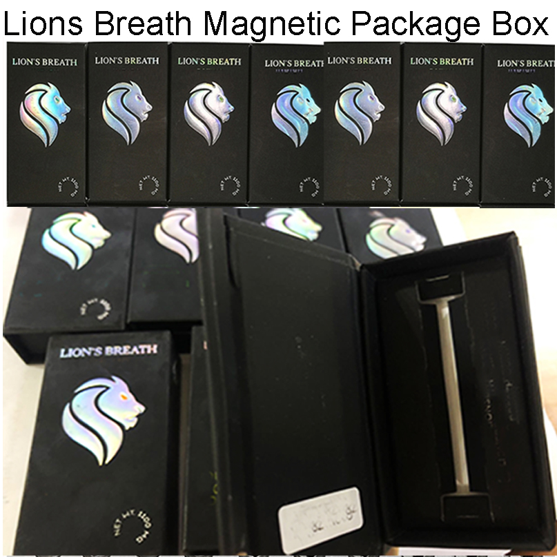 

Lions Breath Atomizers Vape Cartridges 10 Colors magnetic package box Disposable Vaporizer Pen 0.8ml M6T Press in Tip Empty E Cigarettes Packaging with code Stickers