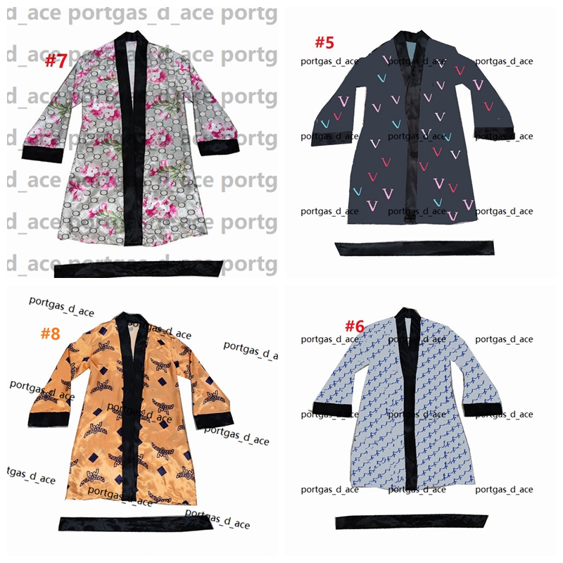 

Womens Silk Pajamas Vintage Letters Blossom Printed Bath Robe Sexy Plus Size Breathable Soft Comfortable Nightgowns