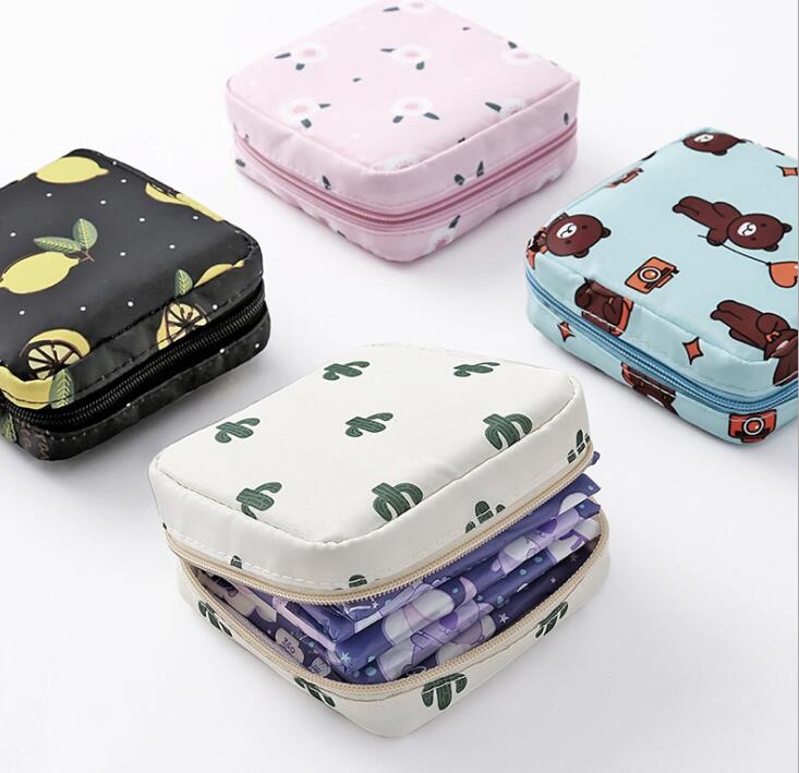 

Women Cosmetic Bag Small Makeup Sanitary Napkins Storage Organizer Case 2021 Korean Style Makeup Bag Pouch Toiletry Bag Cotton