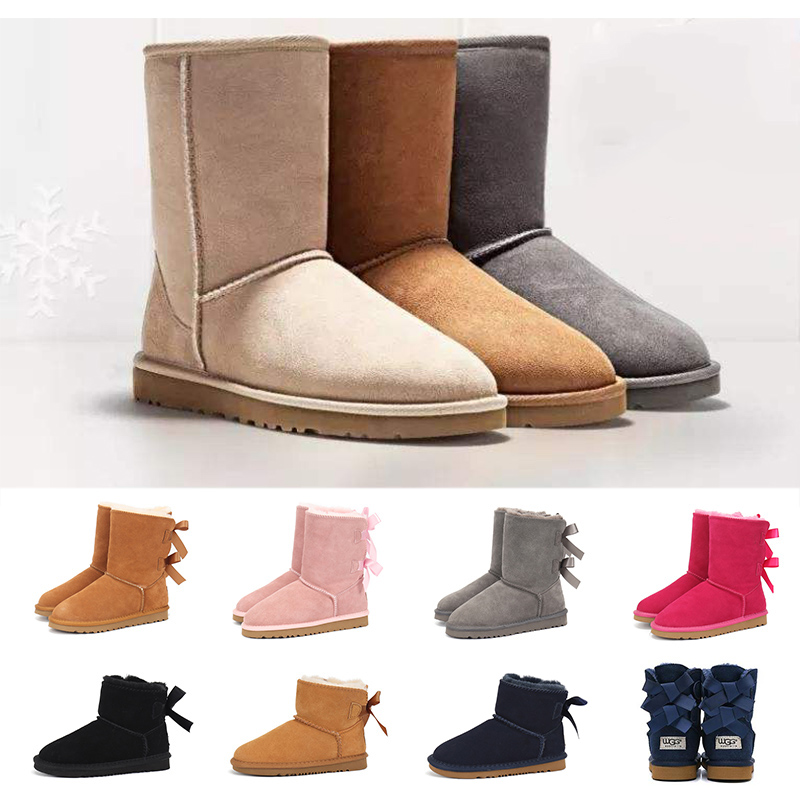 

Designer classic wgg boots short uggs shoes bailey bow tall button triple Australia luxury designers womens women boot outdoors winter snow australian, Black