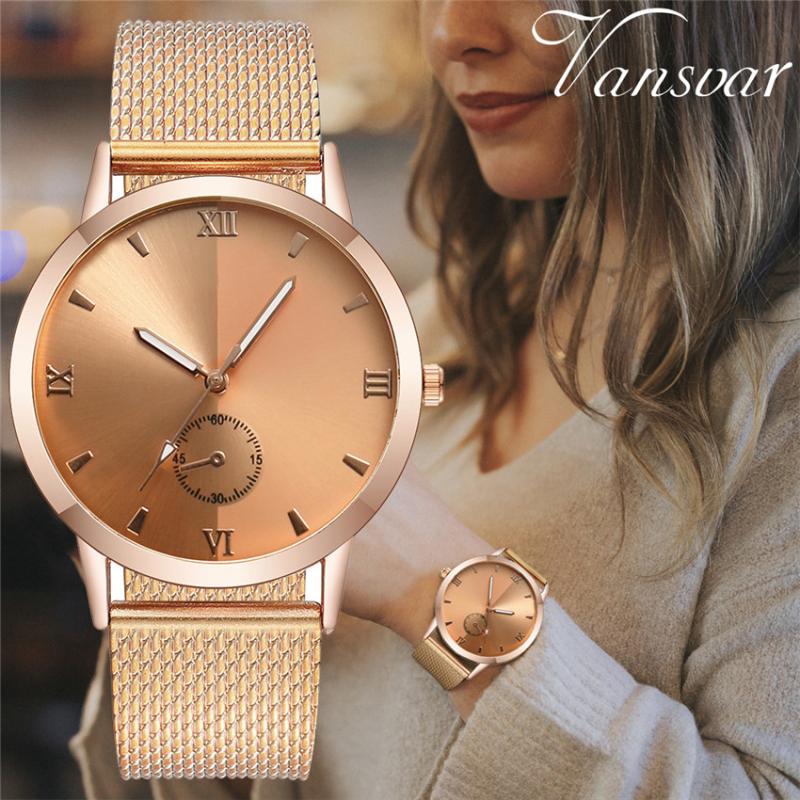 

Wristwatches Relogio Feminino 2021 Vansvar Women'S Casual Quartz Plastic Leather Band Starry Sky Wrist Watch Luxe Femmes Montres #E, Gold