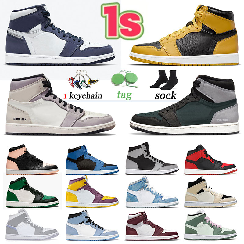 

Jumpman 1 Basketball Shoes OG High quality Midnight Navy Pollen 1s Sports Sneakers University Blue Twist Element Gore Tex Shadow Wolf Grey Men Women Trainers US 12, A12 36-46 royal toe